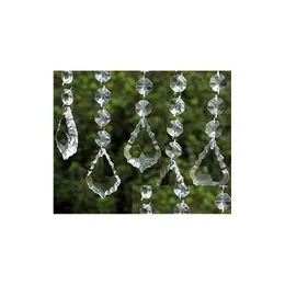 Juldekorationer klart akrylkristallhängen hängande pärla draperi Garland väggpanel bröllopsdekor Tassel Sn Tree Diy Party Dr Dhjtl