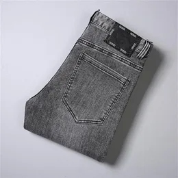 Diseñador de otoño Jeans para hombre Diseño Moda de lujo Casual Elástico Slim-fit Pantalones de alta calidad Famosa marca Cremallera Slim Flaco Pan254S