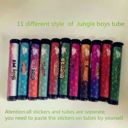 Wholesale empty Plastic Pre roll Jungle Boys Dadheads Alienlabs runtz Tubes Bottles preroll joints packaging black plastic Tube with stickers