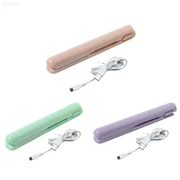 Hair Curlers Straighteners USB Electronic Splint Hair Curler Straightening 2 In 1 Mini Curling Flat Iron Ceramic Styling Tools Hair Curler Flat Iron L230916