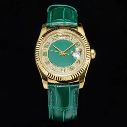 Green Emalia Pełna gwiazda Wysokiej jakości Wysokiej jakości męskie i damskie zegarek podwójny kalendarz dwa stopnie wodoodporne super wodoodporne efekt Sapphire Super Luminous Luksusowy zegarek