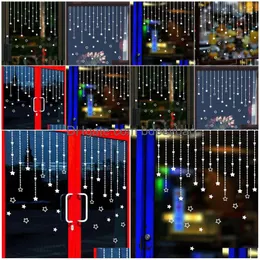 Väggklistermärken julstjärna klistermärke hembutik fönster dekor festival dekal 2022 år dekoration tillbehör muursticker bf drop licive dhtoa