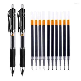 Retractable Gel Pens Set Black/red/blue Colored 0.5mm Replaceable Refills Office School Supplies Stationery Cute