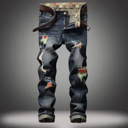 dżinsowe dżinsy dżinsy Dżinsy Wysoka jakość rozerwana dla mężczyzn Rozmiar 28-42 2020 Autumn Winter Plus Velvet Hiphop Punk Streetwear2808
