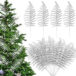 Decorative Flowers Realistic Simulated Leaves Exquisite For Christmas Weddings Parties 12pcs Of Golden Silver Flash Diy