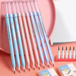 3 pçs macaron cor não afiar lápis substituível recarga criativo simples para estudantes crianças coreano papelaria escritório