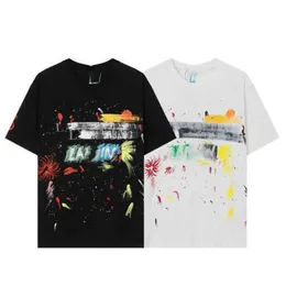 2023 Lanvins t Shirt تحمل علامة High Street فضفاضة فضفاضة زوجين القنوات الزوجين للرجال والنساء زوجين القطن TEE WHITE 2023 شورت