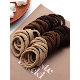 Many People Like The High Elasticity Hair Rope 50pcs Black Coffee Brown Seamless Hair Ring Rope hair accessories for girls