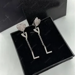 2022 Zilveren Oorbellen Designer Oor Manchetten Mode Hoepel Gouden Oorbel Voor Vrouwen Sieraden Luxe Dimond Letters Hanger L Studs Bracele267d