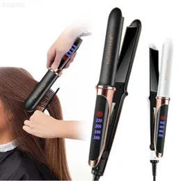 Prostownicze do włosów Profesjonalna prostownica płaska żelazko do mokrej lub suchej ceramicznej lokarek do włosów prostowanie loków żelaza narzędzia do włosów L230916