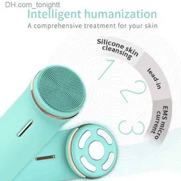 Equipamento de beleza Sonic Facial Skin Cleansing Brush Ultrasonic Face Cleaner EMS Micro Current Massager Beauty Health Device Care Machine220429 Q230916