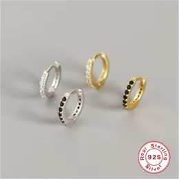Roxi Small Hoop Earrings Gold 여성 보석류를위한 투명한 입방 지르코니아 라운드 100% 925 스털링 실버 이어링 277U