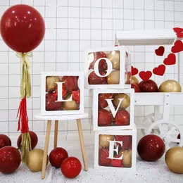 Gift Wrap 4Pcs Festive Transparent Box Wedding 30cm Balloon Foldable Valentine's Day Birthday