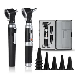 Andra hälsoskönhetsartiklar Professionella otoscopio Diagnostic Kit Home Doctor Ent Ear Care Endoskop LED Portable Otoscope Cleaner med 8 TIPS 230915