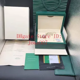 Custodia regalo per orologio verde scuro di qualità per orologi RRR, cartellini e documenti per opuscoli in scatole di orologi svizzeri inglesi Top Qualit301I