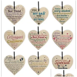 Duvar Dekor 31 Stil Nozmalar Ahşap Aşk Noel Çip Asma Hediye Plak Kolye Kalp Şekli Dostluk Mektubu Dostluk Şarap Şişesi Etiketleri Dhi10