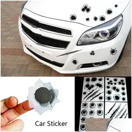 Car Stickers Halloween Simation Hole Cracks Scratches Motorcycle Waterproof Mobile Decoration Drop Delivery Mobiles Motorcycles Exte Dhjoz