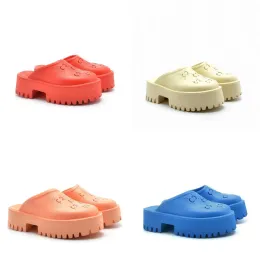 Fashion With box Designer sandals White platform sandals Perforated G Slip-on slipper slides Black Rubber sandles mules summer Com AQnrJn
