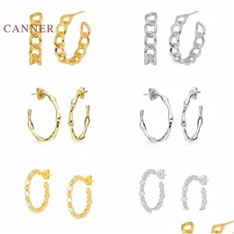 Eyebrow Jewelry Canner Earrings For Women 925 Sterling Sier Pendientes Twist Hollow Irregar Chain Piercing Stud Earring Fine Dhgarden Dhckp