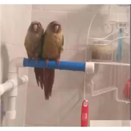 Inne zaopatrzenie ptaków Parrot Bath Prysznica stojąca stojak na stojak na Parrot Parrot Wspinaczka i gryzienie Parakeet Bir Qylvfn BDESPORTS302T