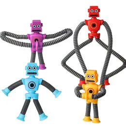 Teleskopiska poprör Sug Cup Robot Fidget Tubes Sensory Toys Kids fantasifulla lek Stimulerande kreativa sensoriska leksaker