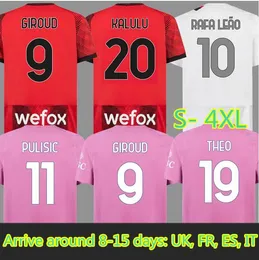 AC 23 24 S-4XL Giroud Pulisic Leao Soccer Jersey Ibrahimovic Kessie Milanes Football Shirt 2023 Tonali Rebic Camiseta de Futbol Theo Brahim Lazetic Florenzi