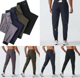 Lu Womens ll Men's Jogger long Pants Sport Yoga Outfitクイックドライドローストリングジムポケットスウェットパンツメンズカジュアルエラスティックウエストフィットネス高品質