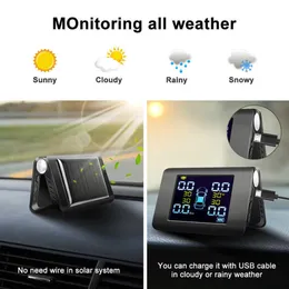 TPMS Solar Power Auto Reifendruck Alarm 90 Einstellbare Monitor Auto Sicherheit System Reifen Temperatur Warnung new295F