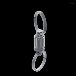 Schlüsselanhänger Hochwertige Titanlegierung Schnellverschluss-Schlüsselanhänger Männer Superleichter 360 ° drehbarer doppelköpfiger Auto-Schlüsselanhänger mit verstecktem Messer