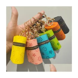 Yaratıcılık Presbbiyopya Araba Keychain Para Para Çanta Kolye Tahvi Takı Keyasyon Sahibi PU Deri Çiçek Şebekesi Tasarımcı Metal Anahtar Zinciri Drop Deli