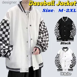 Vestes pour femmes veste de Baseball à carreaux veste de basket-ball pour hommes veste de sport de Couple veste coréenne à manches longues L230916