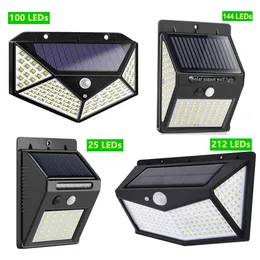 LED LED Solar Light Outdoor Lamp with Motion Sensor Wall Lamps Motion Materprooflibritive Powered for Garden Decoration 25 100 144 212 300led2309