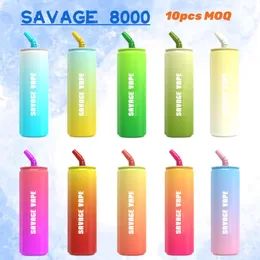 Original Savage Vapes Cola-Flasche 8000 Züge, Vape-Einwegzigarette, Porzellan, 20 ml, vorgefüllt, 650 mAh, wiederaufladbar, 50 mg im Vergleich zu Puff 9000 Randm Tornado 12000