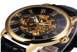2021 Forsining 3d LogoBck Золотые Мужские Механические Часы Montre Homme Мужские Часы Лучший Бренд Роскошный Кожаный Скелет Royal Design6541818