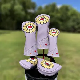 Outros produtos de golfe Lucky Flower Golf Wood Cover Driver Fairway Híbrido Protetor À Prova D 'Água Conjunto Durável Golf Head Club Putter Covers 230915