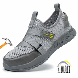 Обувь для ботинки дышащие летние защитные обувь анти-пронзийная безопасность трудоустройства пластиковые туфли на ногах.