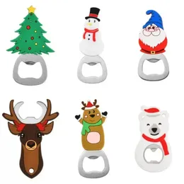 Портативная рождественская открывалка для бутылок из нержавеющей стали, снеговик, рождественская елка, медведь, олень, рождественский подарок в форме Санта-Клауса, кухонный инструмент 916
