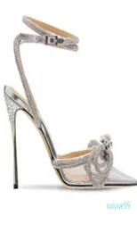 sandali con tacco mach Scarpe eleganti in PVC trasparente moda Scarpa decorata con cristalli 95CM strass tacco a spillo cinturino alla caviglia D6098880
