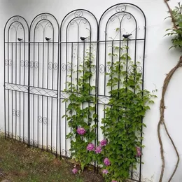 Outdoor Garden Decoration Iron Shed Frame Plant Rattan Climbing Trellis Courtyard Fencing Stand Flower Rack Black White Green