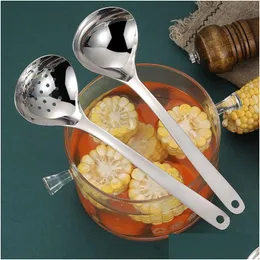 Spoons 304 Stainless Steel Soup Spoon Food Grade Deep-Bottomed Sauce Flatware Drop Delivery Home Garden Kitchen Dining Bar Dhctc