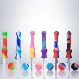 Headshop666 SI003 Paslanmaz Çelik Kuvars Seramik Uçlu Silikon Boru Sigara Boru Yağ Donanları Cam Bong Aksesuarları Dab Rig