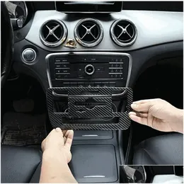 Outros acessórios interiores Painéis de fibra de carbono para carros Carros CD Painel de controle de ar condicionado Er guarnição para Benz A Classe Gla Cla --- Drop Dhmpe