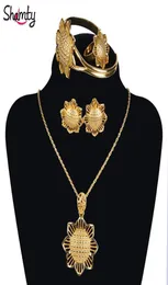 Ohrringe Halskette Shamty äthiopische Schmucksets reines Gold Farbe Silber Braut afrikanische Hochzeit Eritrea Habesha Stil A300041862382