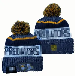 Rovdjur beanies cap ull varm sport stickad hatt hockey nordamerikanska lag randiga sidelinje USA college manschetterade pom hattar män kvinnor a1