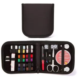 27pcs set Portable Travel Sewing Box Kit Sewing Thread Stitches Knitting Needles Tools Cloth Buttons Craft Scissor Mom Gifts215O