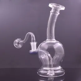 Atacado Dab Rig Bong Hookahs 7inch 14mm Joint Glass Recycler Fumar Cachimbo de Água com Tigela de Tabaco e 30mm Ball Oil Burner Pipe DHL Grátis