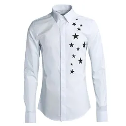 Camisa casual para hombre, calidad de marca, moda sólida, diseño de cinco estrellas, ropa para hombre, Camisa delgada masculina, camisas de vestir de talla grande male293L