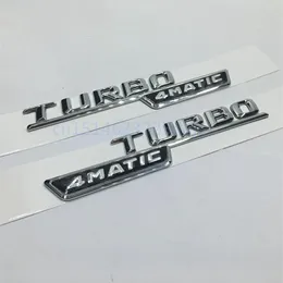 1 conjunto de 2 peças para mercedes benz amg ml glk turbo 4matic emblema emblema decalque porta-malas traseiro cromado letras 3268