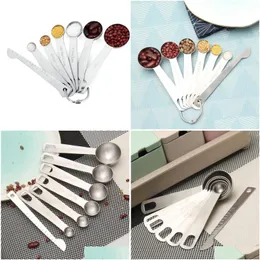 Measuring Tools Home Cooking Baking Stainless Steel Spoons Stackable Set For Dry Or Liquid Kitchen Will And Sandy Drop Delivery Garden Dhhv0