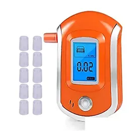 Alkoholism Test Alkoholtestare Tools Professional Digitals Breathalyer Breath Analyzer med stor digital LCD -skärm 11 PCS Moutie DHKPB